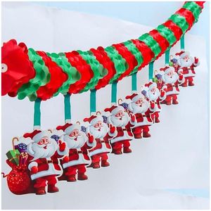 Noel Süslemeleri Noel Baba Banner Ev İçin Mutlu Dekor 2023 Noel Drop Süsler Tatil Partisi Navidad Kerst Yıl Teslimat Gar DH83Q