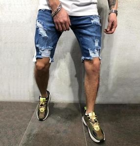 MEN039S Dżinsy 2022 Summer Mash Casual Mens Slim Denim Shorts Hole Jean Pant Men Rise Krótkie męskie ubranie Elastyczne 84400206560455