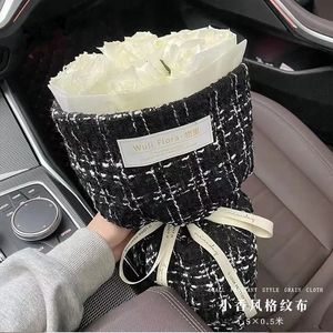 Embalagem de papel tecido pano embrulho buquê de flores material dia dos namorados presente embalagem pano clássico 1.6 m 231127