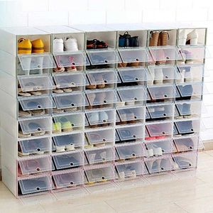 Bins White Flip s verdickte transparente Schubladenbox aus Kunststoff es stapelbare Box Organizer Box Aufbewahrungsbox Schuhregal W0428