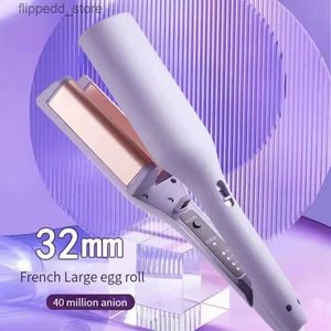 Curling Irons 32MM Electric Curling Iron Automatic Lambswool Curling Tool Long Lasting Styling French Styling Rotating Anti-Flame Design Q231128