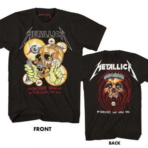 Mens Camisetas Banda de Metal Pesado Algodão Camiseta Preto de Alta Qualidade Tees Rock Imprimir Top Moda Manga Curta Verão 230428