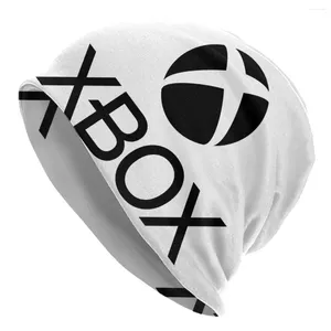 Berets klasyczne logo Xbox Skullies czapki czapki mężczyźni kobiety unisex na świeżym powietrzu zimowy ciepły dzianinowy kapelusz dla dorosłych graczy prezenty maski czapki maski