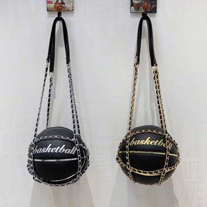 Basketball Round Trend and Purses Chain Hands Crossbody Female Shoulder Luxury Womenbag Designer