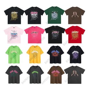 メンズTシャツメンデザイナーブラックスパーヤングサグTシャツカジュアルファッションルーズスパイダーTシャツのストリート服