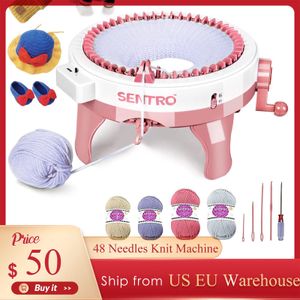 Knitting US 48 Needles Smart Weaving Machine Hat Scarf Gloves Socks Knitting Machine Round Double Knit Loom Kit for Adults Kids