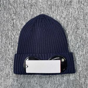 Cp Two Lens Glasses Goggles Beanies Men Knitted Hats Skull Caps Outdoor Women Uniesex Winter Beanie Black Grey Bonnet Gorros Company 2023 Winter 5057