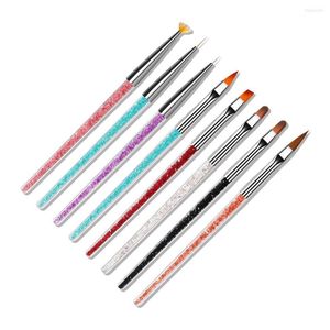 Nail Art Kits 8Pcs Nylon Handle Pens Brushes Professional Salon Shop Dotting Drawing DIY Manicure Tool Kit Decorating Accessory