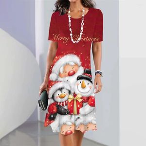 Casual Kleider Weihnachten Schneeflocke Kleid Für Frauen Lustige Santa Claus Drucken Winter Sexy Abend Mode Party Frau Kleidung