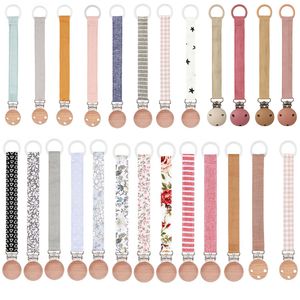 Pacifier Holders Clips# Baby Teether Clips Wooden Infant Kids Cotton Crochet Chain born Teething Soother Chew Dummy 230427