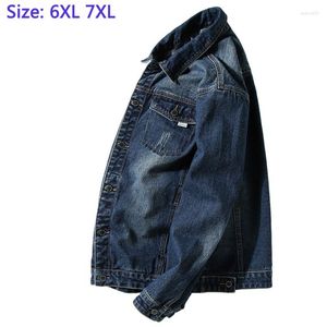 Herrjackor Män 8xl 2023 Ankomst Autumn Casual Super Large Men's Denim Jacket för stor högkvalitativ Plus-storlek S-6XL 7XL