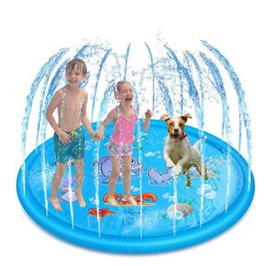 Żucie 150 cm Pet Play Water Sprysp Sprysp Mat Inflatible zraszacza poduszki poduszki Outdoor Garden Fountain Fountain Tub Basen dla Kid Dog