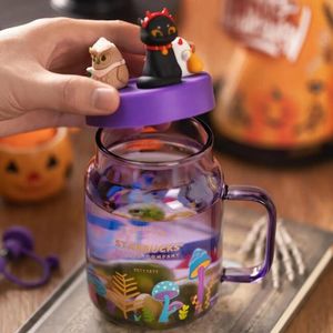 Topp Starbucks Drinkware Halloween Limited Purple Elf Little Monster Creative Gifting Glass Straw Drinking Cup