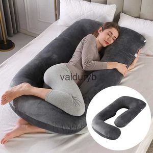 Travesseiros de maternidade em formato de J, acessórios de cama para grávidas, cor sólida, conforto macio, corpo inteiro para mulheres, suporte de cintura para lactação