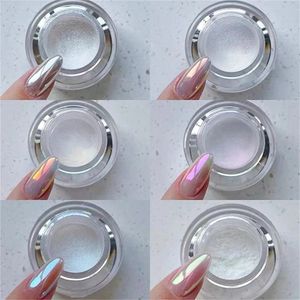 Polveri acriliche liquide 1 barattolo da 0,3 g Sky Mirror Polvere glitter per unghie Sirena Effetto specchio Polvere per pigmenti cromati per unghie Polvere per manicure per unghie 3*CDD 231128