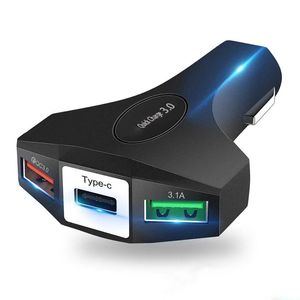 Qc3.0 3 USB Автомобильное зарядное устройство Quick Charge 3.0 3-портовое быстрое зарядное устройство для автомобильного телефона Адаптер для зарядки телефона для iPhone Xiaomi Mi 9 Redmi