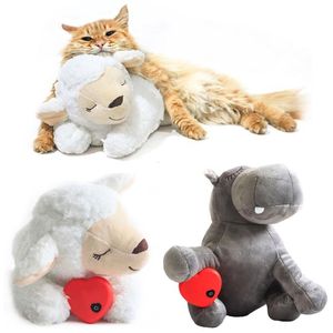 Toys Cute Heartbeat Puppy Behavioral Training Toy Plush Pet Comfortable Snuggle Anxiety Relief Sleep Aid Doll Durable Dog Chew Indest