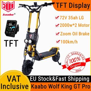 EU In Stock Original Kaabo Wolf King GT Pro Electric Scooter 72V 35Ah 2000Wx2 Sine Wave Controller TFT Display Brand Battery
