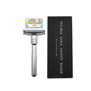 Zinc Alloy Safety Razor for Men, Adjustable Double Edge Classic Barber Tools with 5pcs Blades