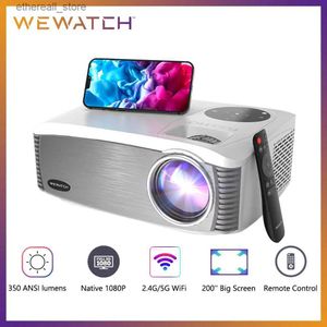 Proiettori WEWATCH V70 Proiettore WiFi 1080P nativo 5G 350 ANSI Lumen Full HD Proiettori cinematografici per esterni domestici Proiettori video Q231128