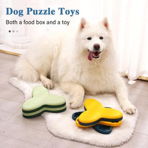 Toys Pet Dog Puzzle Toys Interactive Turntable Slow Feeder Increase IQ Food Dispenser Slowly Eating NonSlip Bowl Dogs Training Game