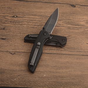 Hot KS1345 Assisted Flipper Folding Knife 8Cr13Mov Black Stone Wash Blade Nylon Plus Glass Fiber Handle EDC Pocket knives with Retail Box