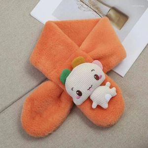 Sciarpe Simpatico Cartone Animato Bambino Collo in Pelliccia Sintetica Croce Sciarpa di Peluche Ragazza del Ragazzo Inverno All'aperto Protezione del Collo Spesso Caldo Scialle per Bambini V80