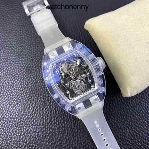 Tasarımcı Ri Mlies lüks saatler otomatik değirmenciler mekanik kol saatleri 56 02 İzle Kristal Alaşım İskeleti Tourbillon Gmt Saat Reloj Boş Zaman Erkek Saatler