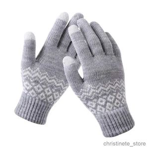 Детские варежки зимние утепленные вязаные перчатки для мужчин женщин студенческие новые однотонные жаккардовые вязанные варежки уличные велосипедные лыжные перчатки R231128