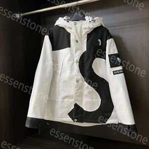 Zimowe supermejacket męskie kurtka designerska zupełnie nowa czarna biała topy z długim rękawem kobieta graffiti wzór designerski kurtki rozmiar koszuli polo Wysoka jakość topów