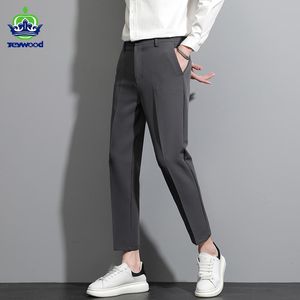 Pants Classic 4 Color Casual Pants Men Spring Summer New Business Fashion Trousers bekväma stretch straigh ankelläkning byxor