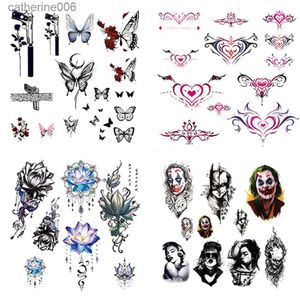 Tatuaggi Adesivi colorati di disegno 1/6 Soldato femminile Mini tatuaggio a colori Farfalla Fiori Adesivi Facile impermeabile Accessori per bambole Misura 12 '' Action Figure BodyL231128