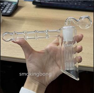 Pipa per acqua in vetro da 18 mm, braccio a forma di martello, percolatore, gorgogliatore, tubo per fumo