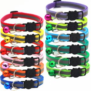 Cat Collars Leads Reflective Nylon Dog Collar Night Safety Flashing Light Up Adjustable Dog Leash Pet Collar for Cats And Small Dogs Pet Supplies 230428