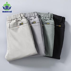 Pants JEYWOOD Brand 2021 Summer Thin New Regular Fit Straight Pants Men Cotton Khaki Stretch Business Fashion Casual Trousers 2838
