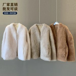 Women's Fur Faux Fur 2023 Winter Youth Korean Haining Sheep Fleece Coat Toka fur integrated lamb fur grass coat for women 231026