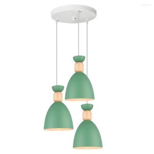 Pendant Lamps Modern Hanging Ceiling Wood Aluminum E27 Lights Restaurant Dining Table Kitchen Bed Decoration Bar