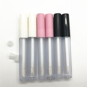 25ML Frosted Clear Empty Lip Gloss Containers Tube 3ML Lid Balm Lid & Brush Tip Applicator Wand Rubber Stoppers for DIY Lip Refillable Wumn