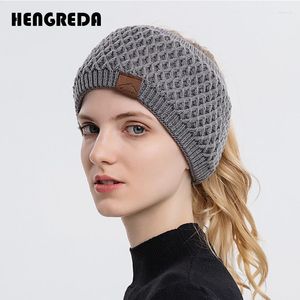 Berets 2023 Spring Autumn Winter Cap Outdoor Knitted Warm Hat Thick Fleece Lined Skullies Beanies Bonnet For Women Lday Girl Sport