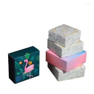Gift Wrap 10pcs Small Handmade Soap Paper Box Flower Cartoon Packaging Boxes Candy Cookie Jewery Packing