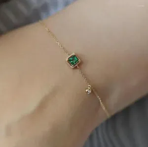 Braccialetti con ciondoli Coreano squisito minimalista quadrato di colore verde braccialetto con zirconi regali di gioielli per ragazze donne