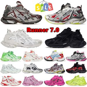 Tränare löpare 7.0 Topp 1; 1 kvalitet jogging Paris varumärke dekonstruktion överför sense graffiti svart vit burgogne vandring sneakers män kvinnor spårar utomhus storlek46