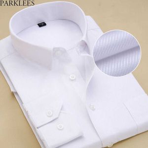 Men's Dress Shirts Men's Slim Fit Spread Collar White Drees Shirt 2022 Brand New Cotton High-quality Chemise Formal Social Office Shirt For Men 8XL P230427
