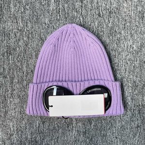 Cp duas lentes óculos óculos gorros homens chapéus de malha crânio bonés ao ar livre mulheres uniesex gorro preto cinza bonnet gorros empresa 2024 inverno 16b9