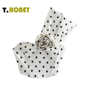 Camis Women Fashion Side Zipper Camis Female Chic Flower Design Vest Single Shoulder Polka Dots Crop Tops