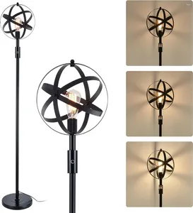 Candle Holders Industrial Floor Lamp With On/Off Dimmable Switch Rustic Spherical Standing 40W Retro Torchiere Light For Office L