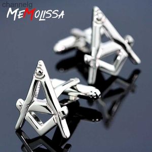 Cuff Links MMS Luxury Shirt Cufflinks for men's Cuff Bouton de manchette Letter A Mason cuff link High Quality abotoaduras Jewelry YQ231128