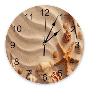 Wall Clocks Sea Beach Shell Starfish PVC Clock Modern Design Living Room Decoration Home Decore Digital