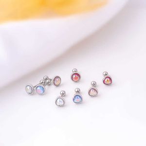 20g Titanium Steel Thin Rod Love Ear Bone Nail Screw Back Earring StudsTwist Ball Sleep Without Removing Ear Nails Fashion Piercing Earrings Stud For Women Wholesale