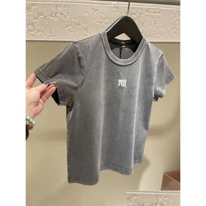 Kvinnor t-shirt t skjortor mode casual all-match plover tee o-hals kort ärm brev broderi tshirts kvinnor sommar 2023 lös simp dhptf